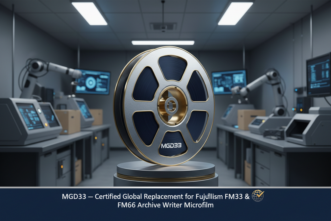 Introducing MGD33 — The Certified Global Replacement for Fujifilm FM33 & FM66 Archive Writer Microfilm