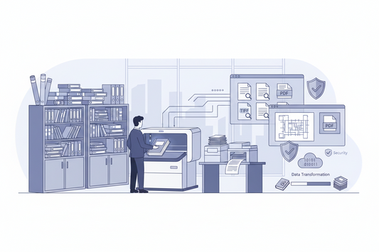 High-speed production document scanning services in Singapore for corporate office archives and PDPA-compliant data digitisation.